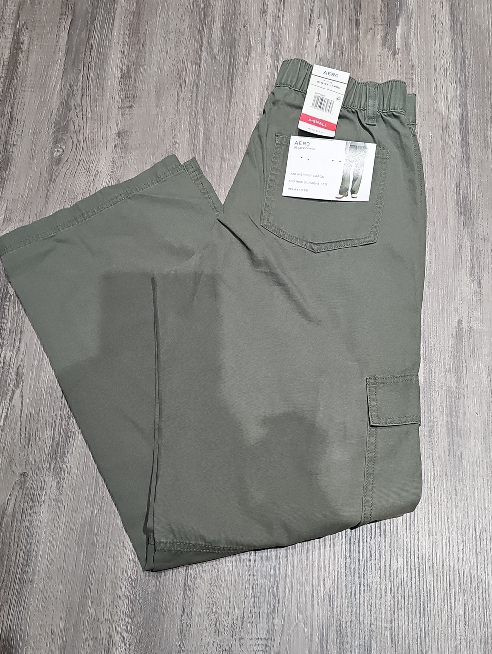 Aeropostale Olive Straight-Leg Utility Pants